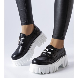 Pantofi negri ajurati masivi de la Camus negru 1