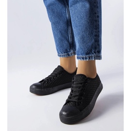 Tenisi negri din țesătură de la Thibodeau negru 1