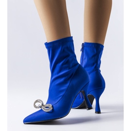 Botine cu fundă cu zircon albastru Mars 2