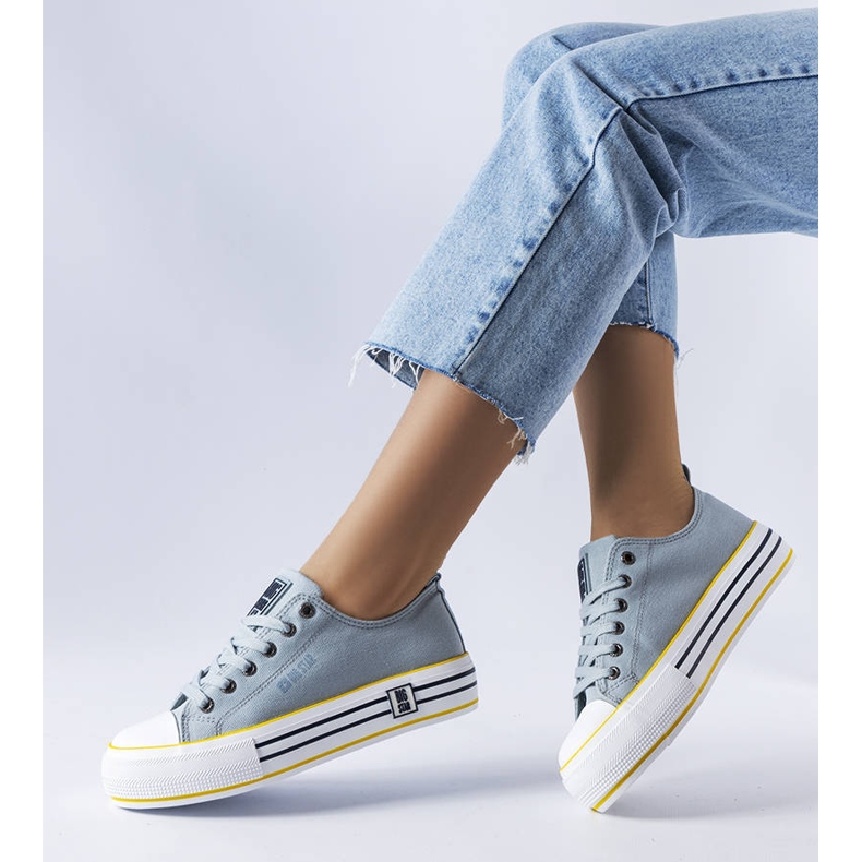 Tenisi albaștri cu platformă de la Big Star LL274183 albastru 1