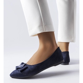 Balerini bleumarin decorati cu strasuri Rémy albastru 1