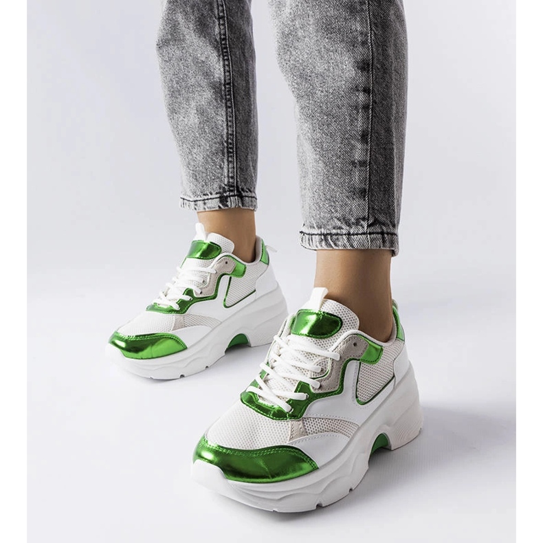 Adidași de damă albi și verzi de la Séguin 1