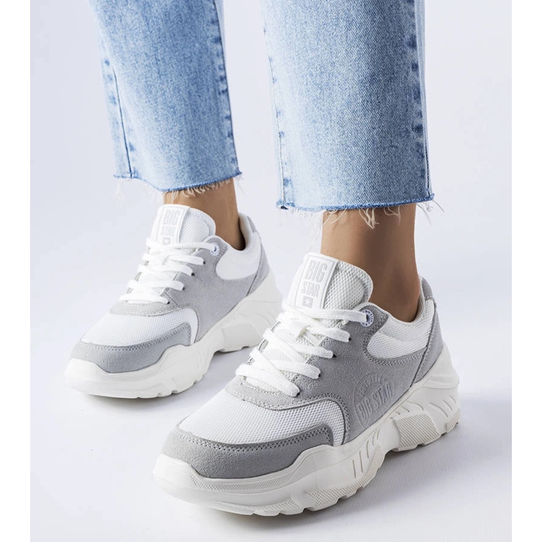 Tenisi albi și gri de la Big Star JJ274A112 1