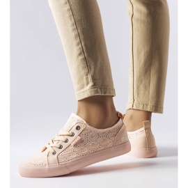 Adidasi roz cu broderie Big Star JJ274059 1