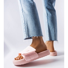 BM Papuci roz cu velcro de la Aleron 1