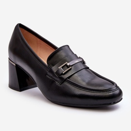 Vinceza Pompe din piele pe un toc înalt Idona neagră negru 2 Vinceza Pompe din piele pe un toc înalt Idona neagră negru 2