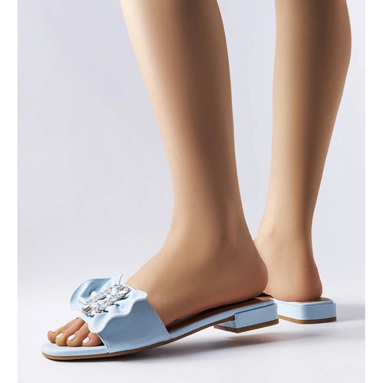 Sandale albastre elegante cu strasuri de la Fifi albastru 1