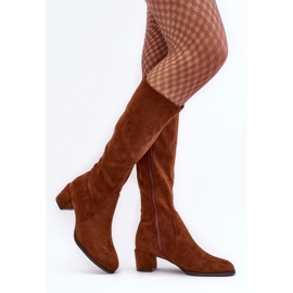 Sergio Leone Cizme clasice Harpen maro din piele intoarsa 1