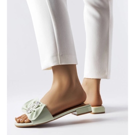 Papuci verzi eleganti cu strasuri de la Fifi verde 1