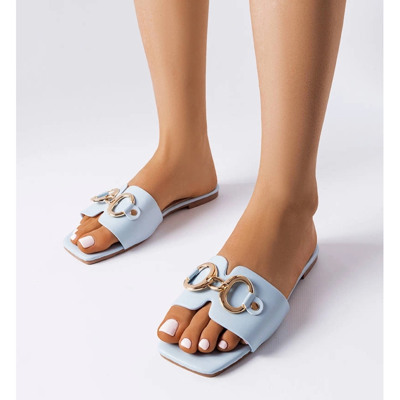 Tobogane elegante albastre cu lant de la Corbin albastru 1