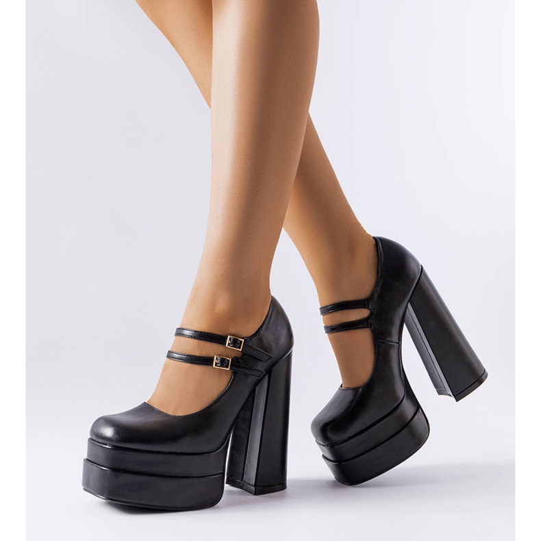 Pompe negre cu toc înalt de la Chouinard negru 1