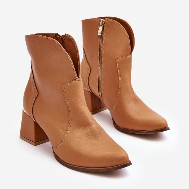Lewski Shoes Cizme de cowboy de damă din piele cu toc înalt Camel Lewski 3166/B/2 maro 2 Lewski Shoes Cizme de cowboy de damă din piele cu toc înalt Camel Lewski 3166/B/2 maro 2