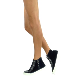 Tenisi de catifea bleumarin la glezna albastru marin 1 Tenisi de catifea bleumarin la glezna albastru marin 1