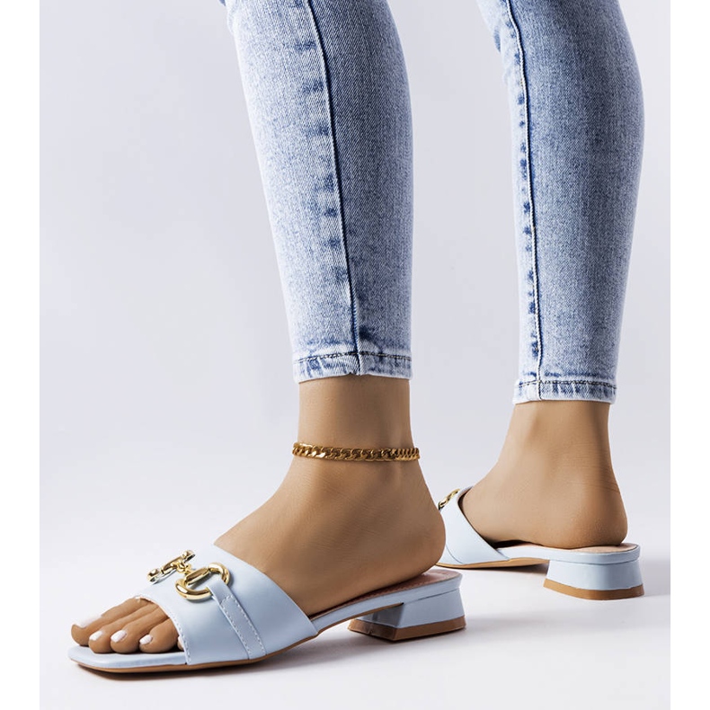 Sandale cu lanț albastru cu toc înalt de la Chabot 1