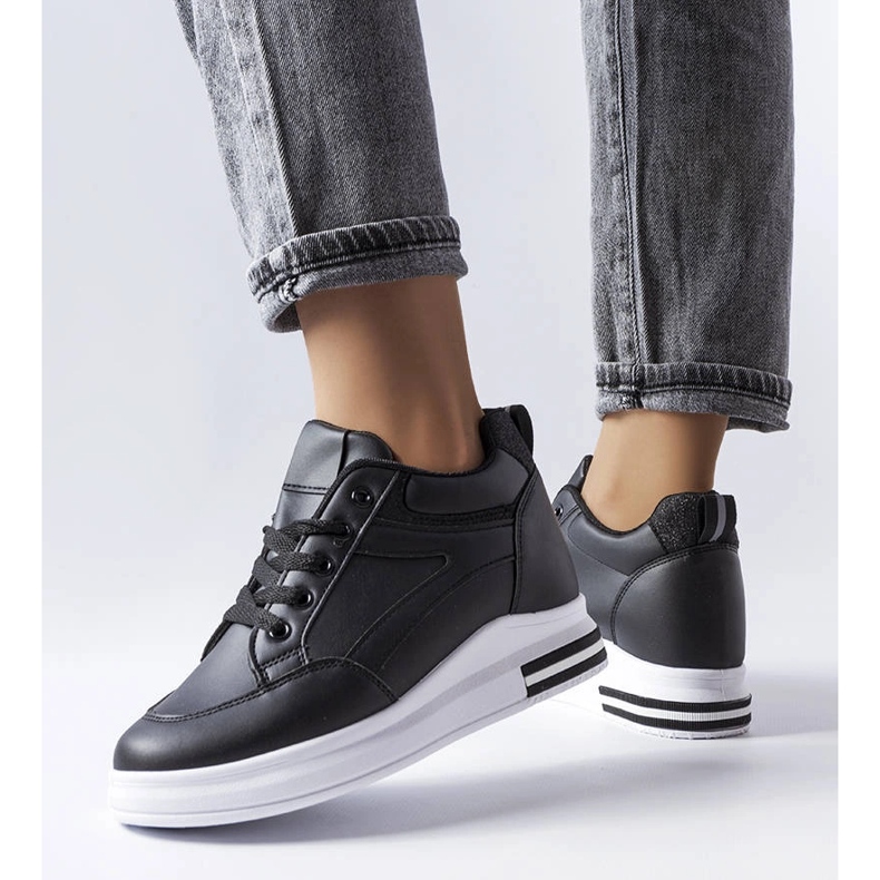 Tenisi Bonevil cu sclipici negre negru 1