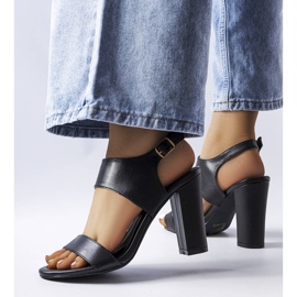 Sandalele stiletto negre ale lui Rachelle negru 1