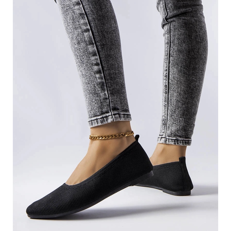 Balerini din material negru de la Drouin 1