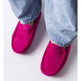 Mocasini roz cu talpa din piele de la Souplet 1