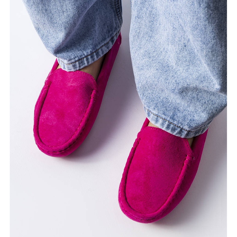 Mocasini roz cu talpa din piele de la Souplet 1