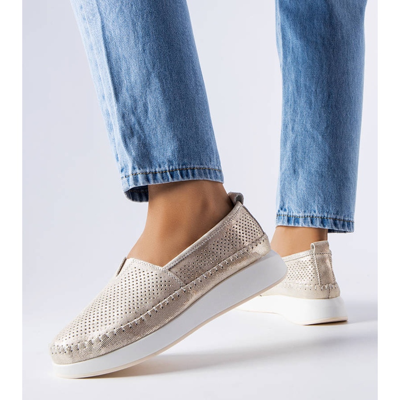 Pantofi ajurati Noruega aurii de aur 1