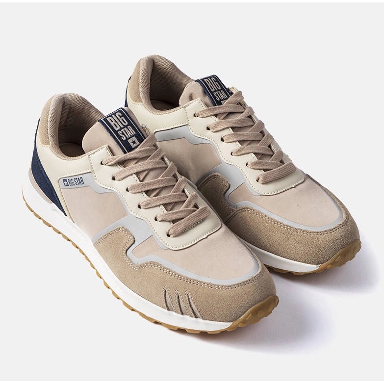 Tenisi Big Star din piele intoarsa bej LL174123 1