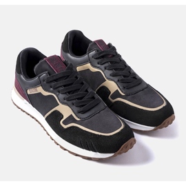 Tenisi Big Star LL174125 din piele intoarsa neagra negru 1