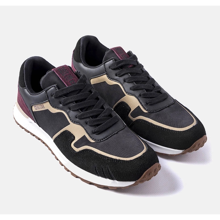 Tenisi Big Star LL174125 din piele intoarsa neagra negru 1