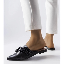 Sandale negre elegante cu lant de la Patenaude negru 2