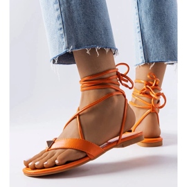 Sandale portocalii cu șireturi de la Marleau portocale 1