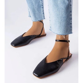 Sandale negre cu vârf închis negru 1