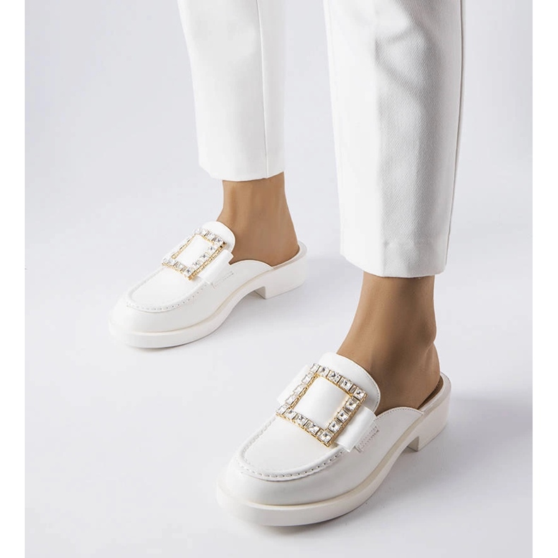 Flip-flops albi cu vârf încorporat de la Columbus 1