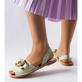 Sandale verzi decorate cu un lant Germaine verde 1