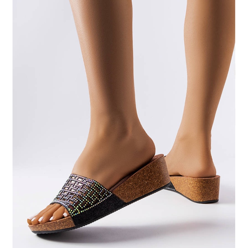 Sandale negre cu pană de la Elitha negru 1