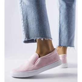 Tenisi slip-on din material roz de la Lajeunesse 1