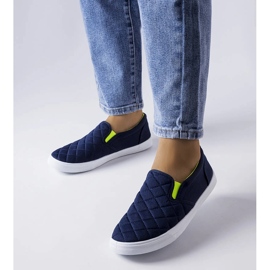 Tenisi slip-on matlasați bleumarin de la Gregory albastru 1