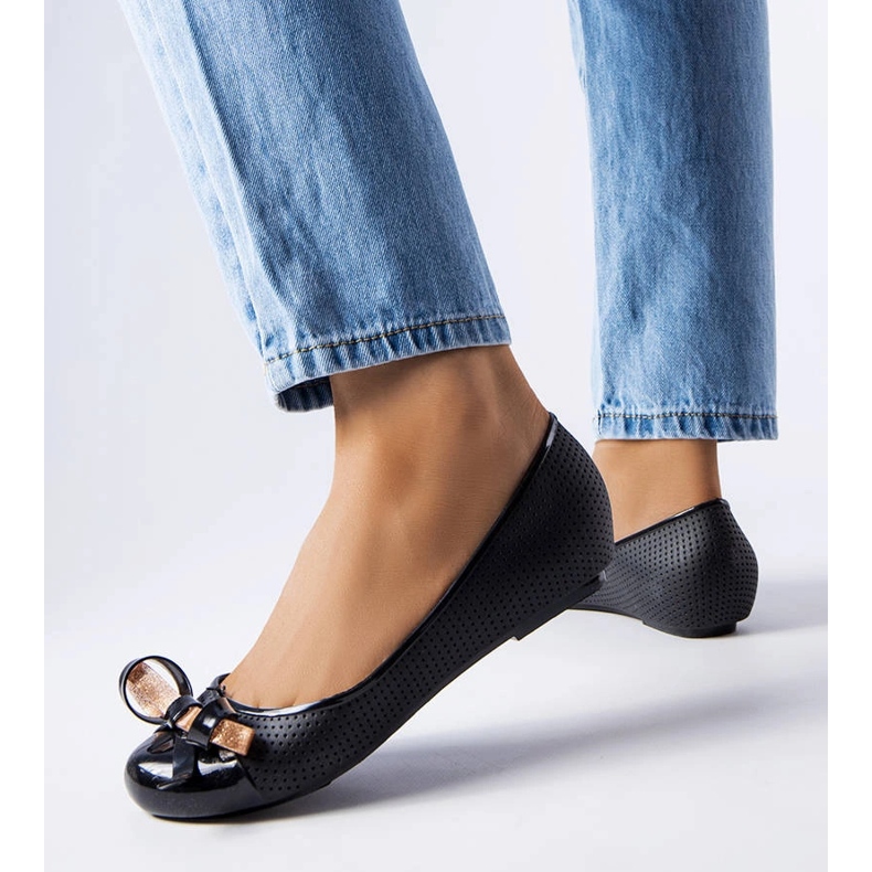 Balerini negri decorati cu o fundita Harlingen negru 1