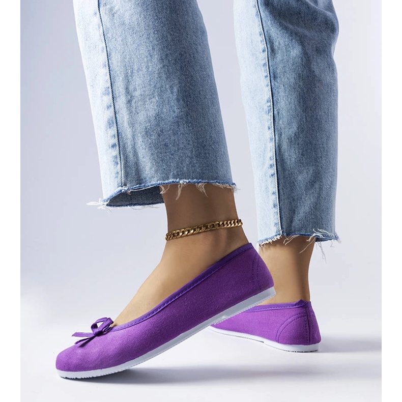 Balerini din material violet de la Gendron 1