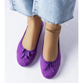 Balerini din material violet de la Gendron 2