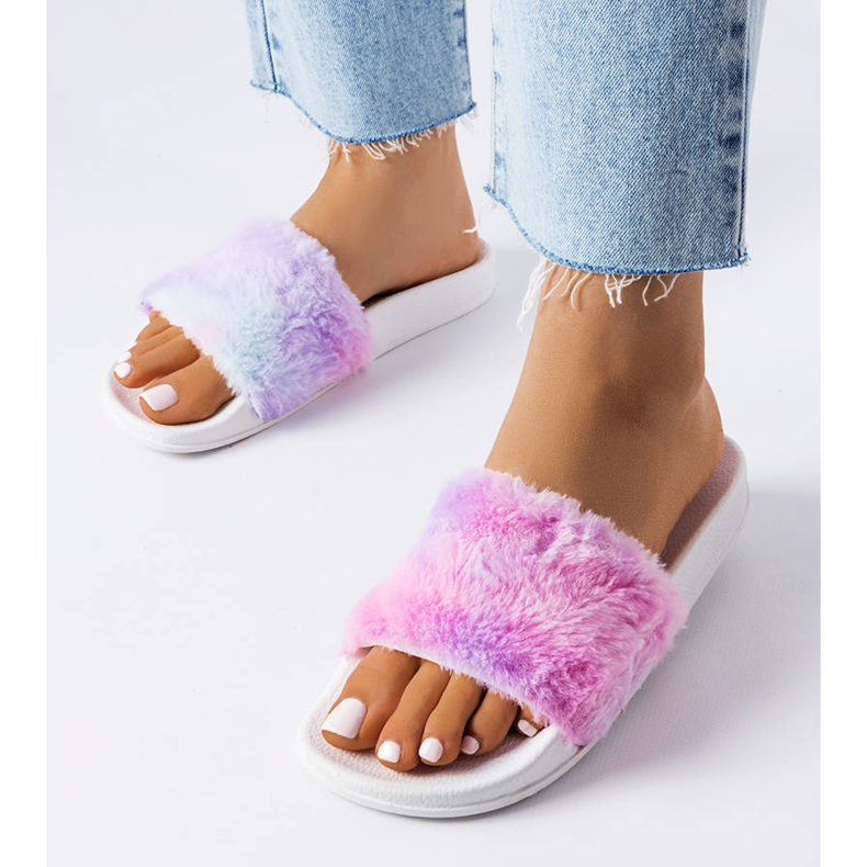 Tobogane colorate cu blană de la Raffaele multicolor 1