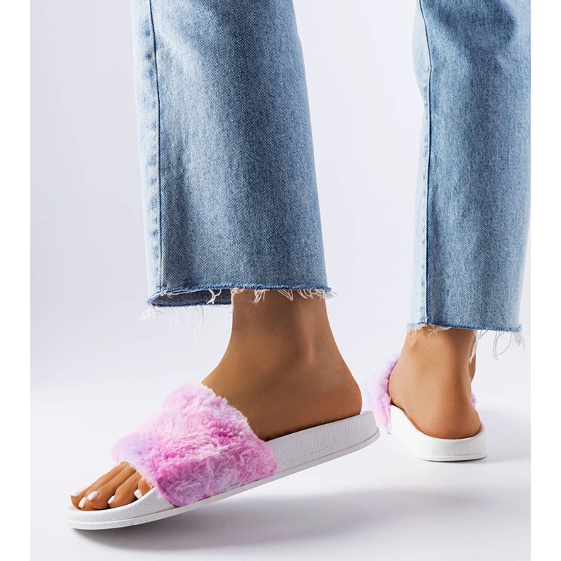 Tobogane colorate cu blană de la Raffaele multicolor 2