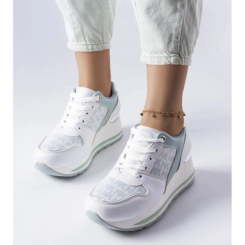 Tenisi verzi cu pană de la Pouliotte verde 1 Tenisi verzi cu pană de la Pouliotte verde 1