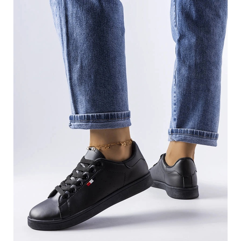 Tenisi Mothé negri din piele ecologică negru 1 Tenisi Mothé negri din piele ecologică negru 1