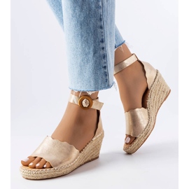 Evento Espadrile Turcotte gold wedge de aur 1