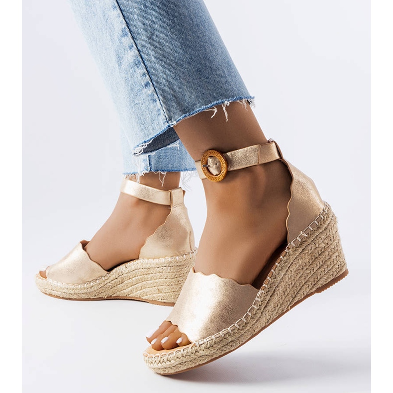 Evento Espadrile Turcotte gold wedge de aur 2