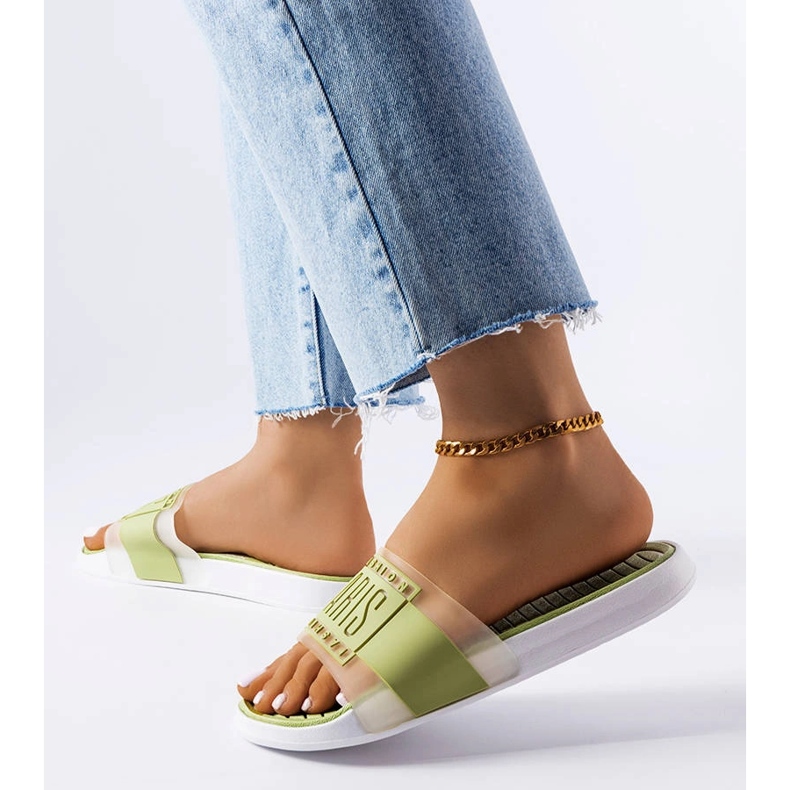 Papuci de cauciuc verzi de la Paris verde 1