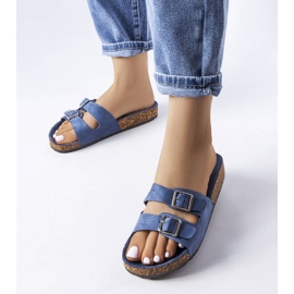 Sandale bleumarin cu talpă din plută Cincinna albastru 1