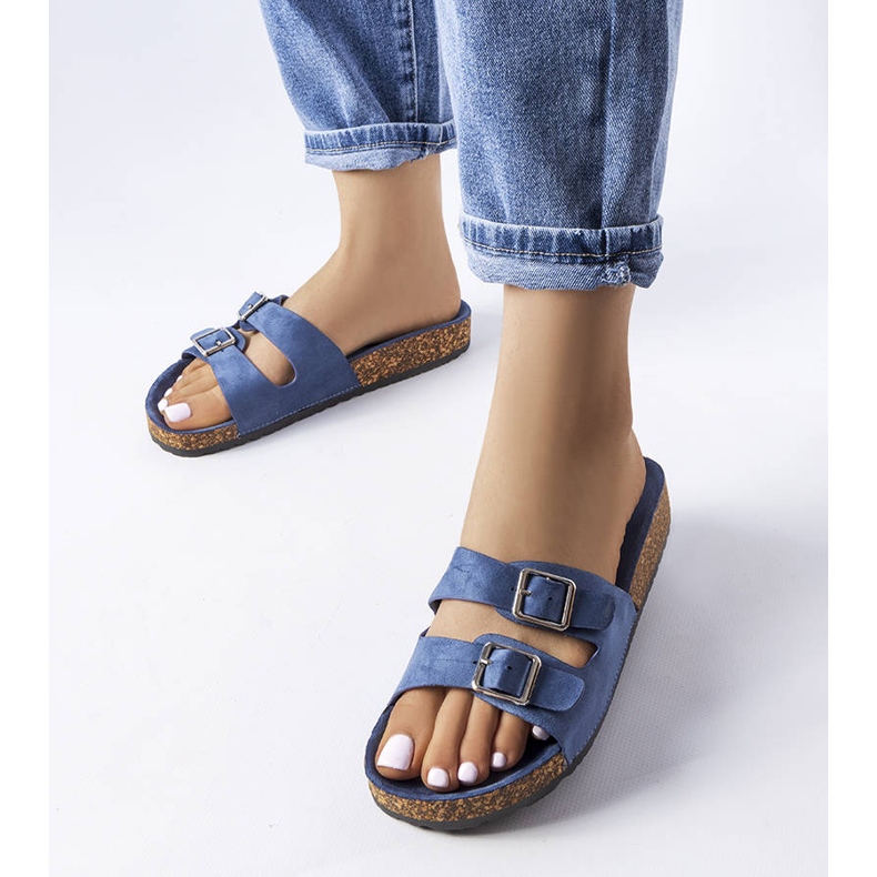 Sandale bleumarin cu talpă din plută Cincinna albastru 1