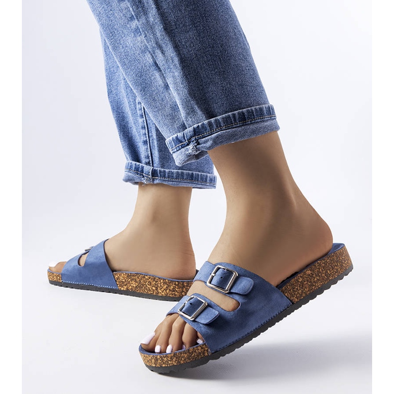 Sandale bleumarin cu talpă din plută Cincinna albastru 2