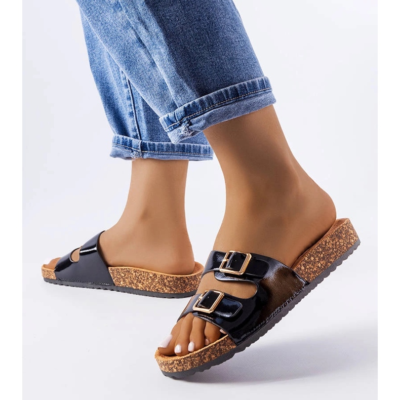 Tobogane negre cu talpa de pluta de la Cincinna negru 2