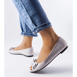 Balerini gri metalici cu fundita de la Hawk 1 Balerini gri metalici cu fundita de la Hawk 1